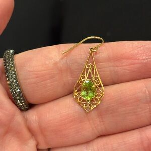 Gold and Peridot Dangle Earrings